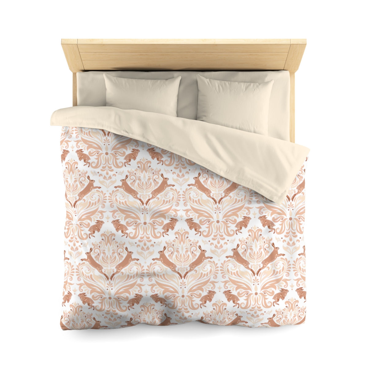 Damask Leaping Deer Microfiber Duvet Cover
