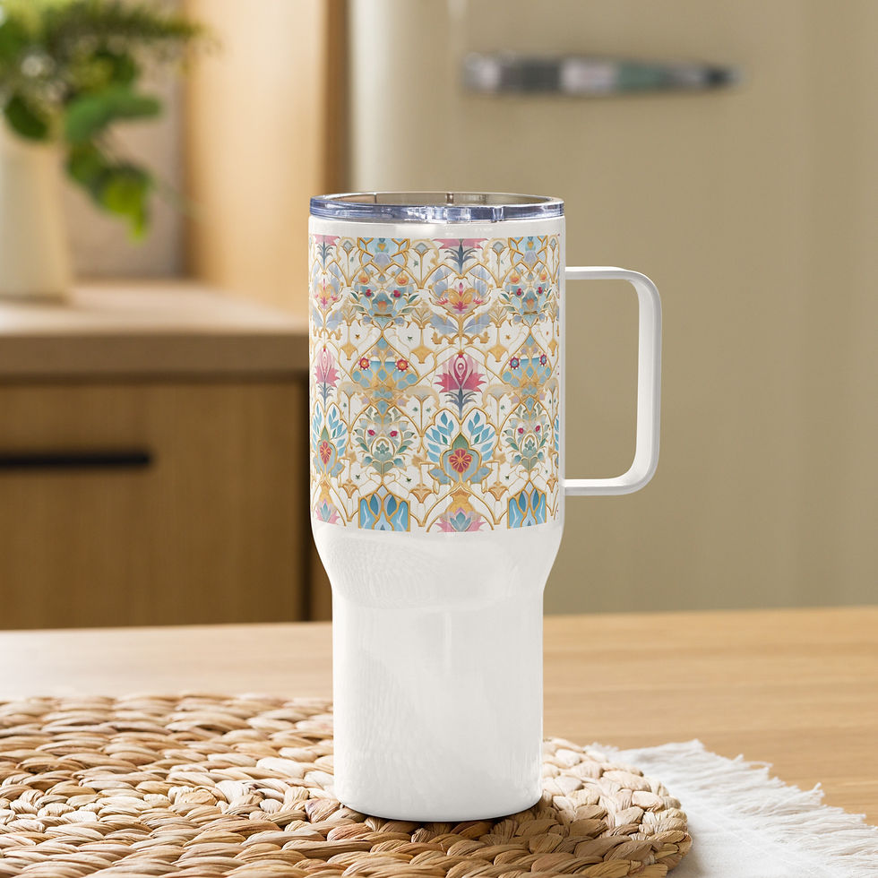 Thumbnail: Pastels Designs Travel mug with a handle