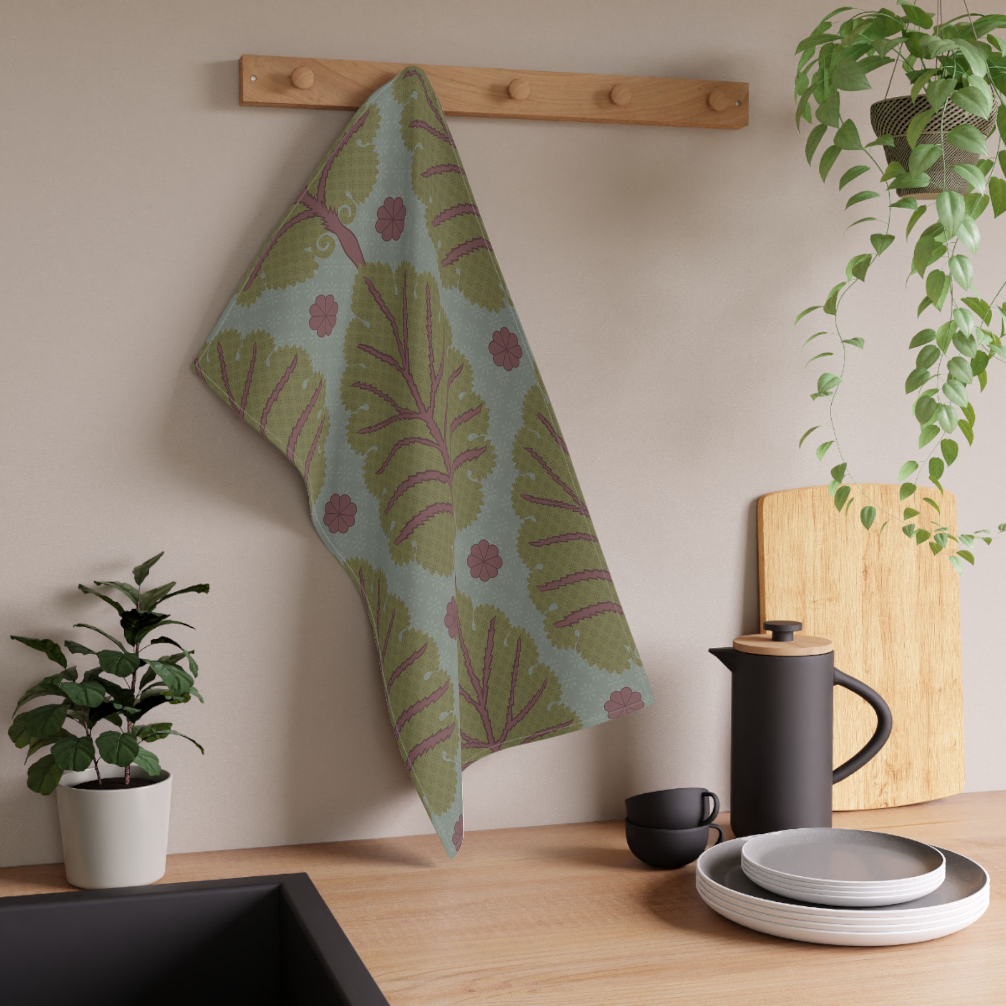 Nature-Inspired Tea Towels, Elegant Kitchen Décor