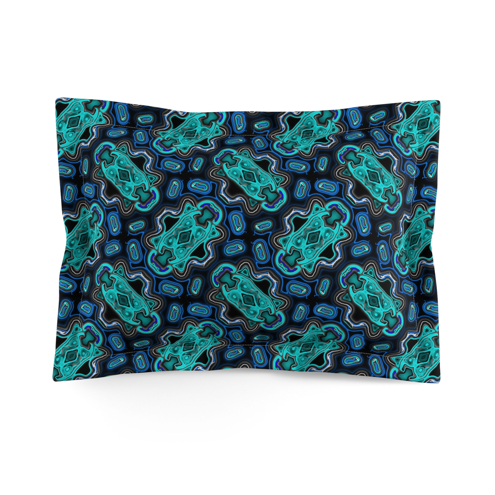 Weaved Blue Whimsical Microfiber Pillow Sham