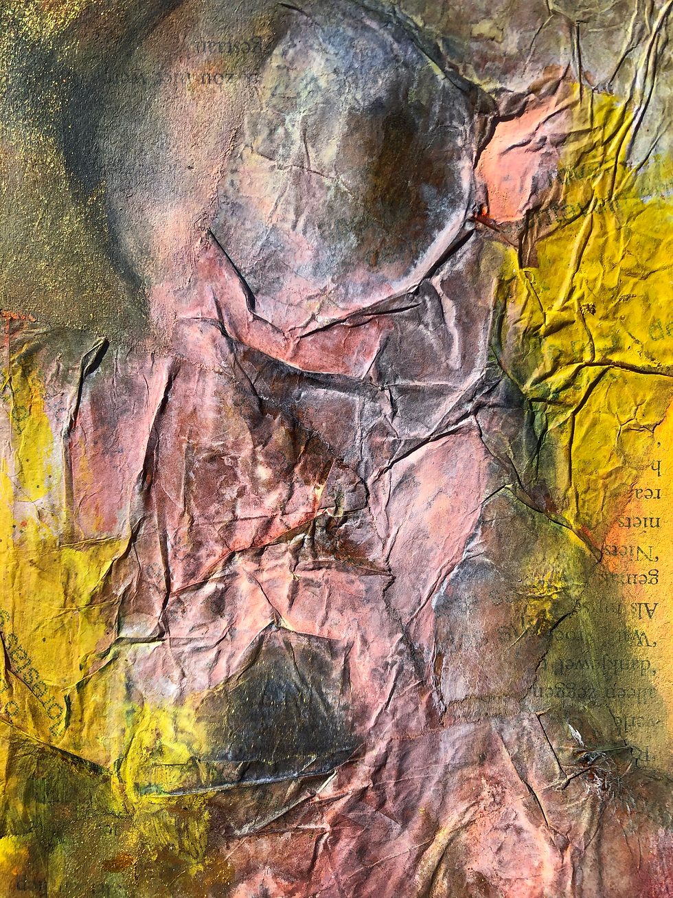 Miniatyrbild: Konst mixed media originalmålning blandteknik