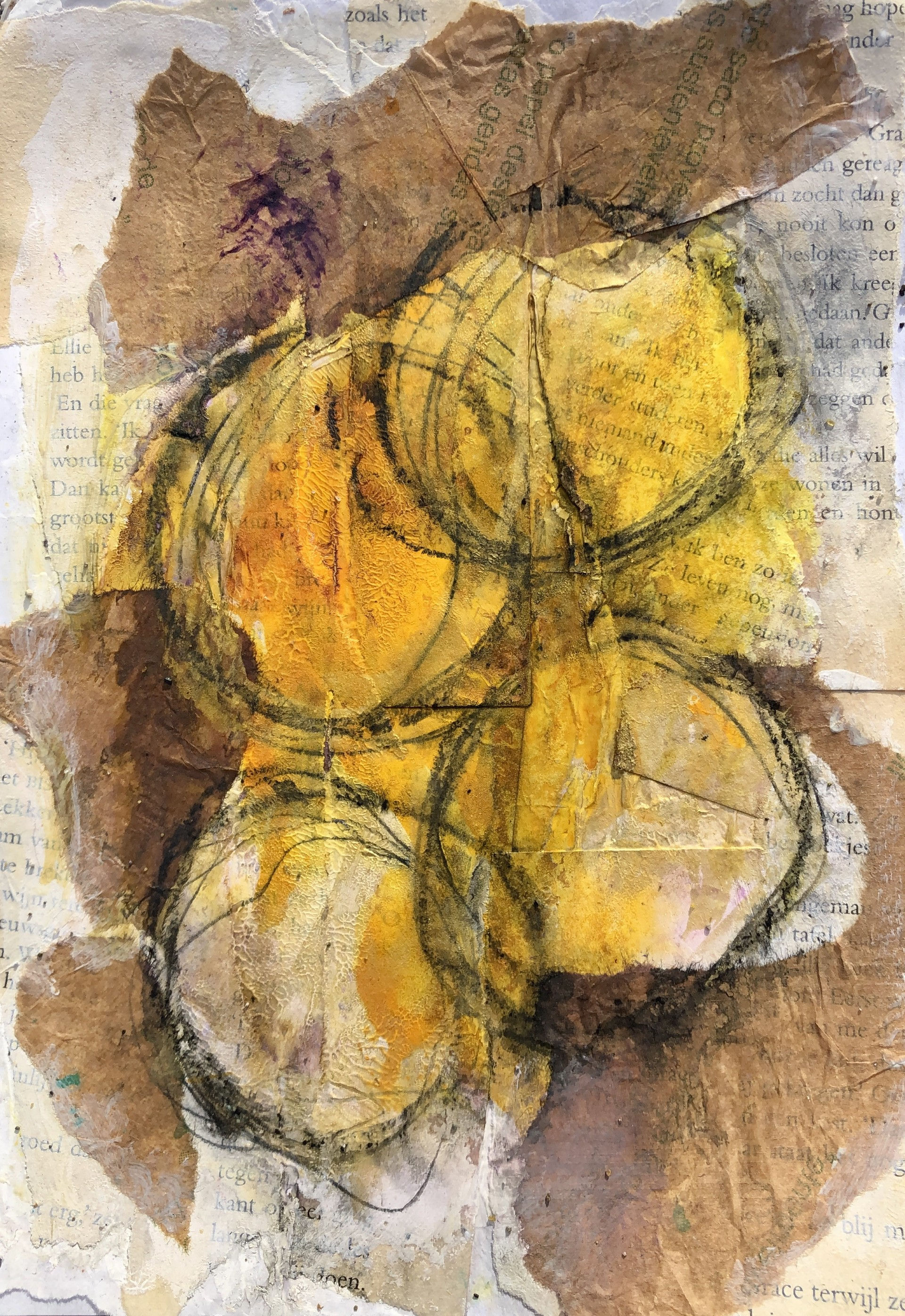 Konst mixed media originalmålning blandteknik