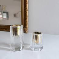 target glass candlestick holders