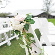 houston wedding planning company offers pink floral aisle markers
