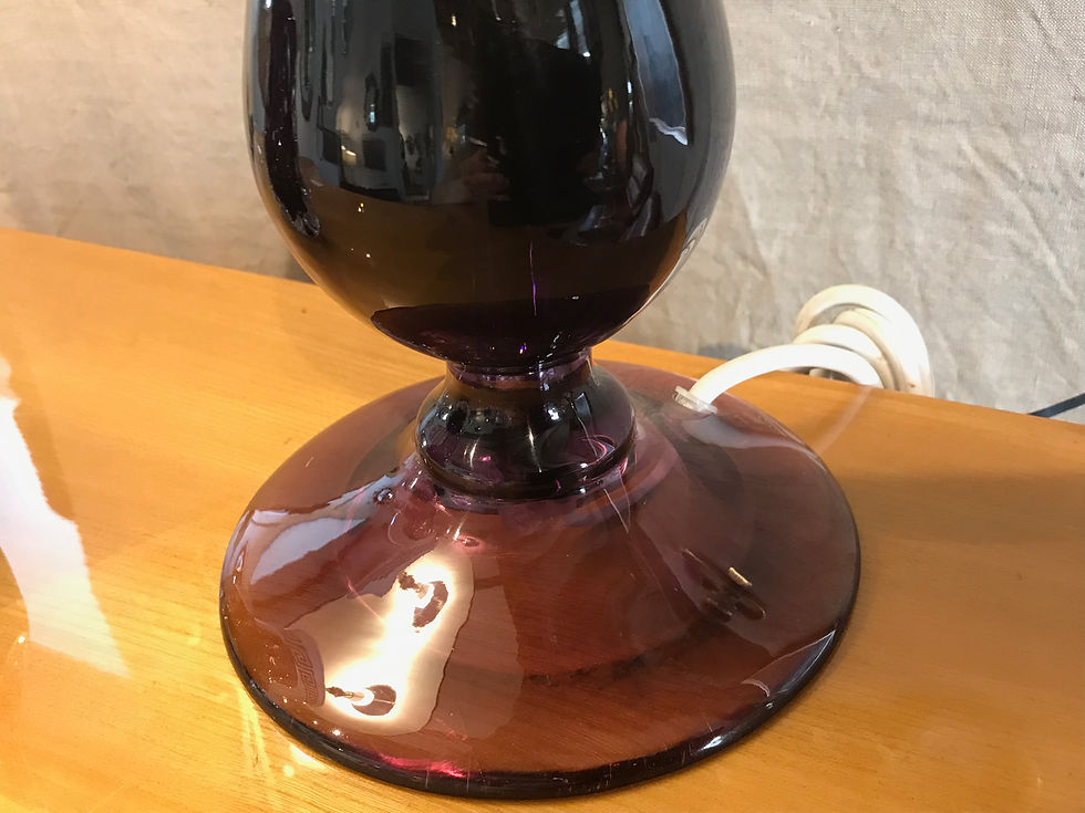 Thumbnail: SOLD - Tall Mid Century Lucite Purple Perspect Lamp