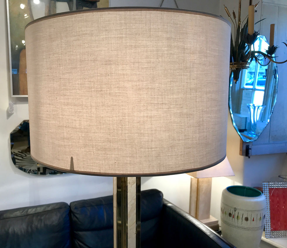 Thumbnail: Travertine & Brass Standard Lamp