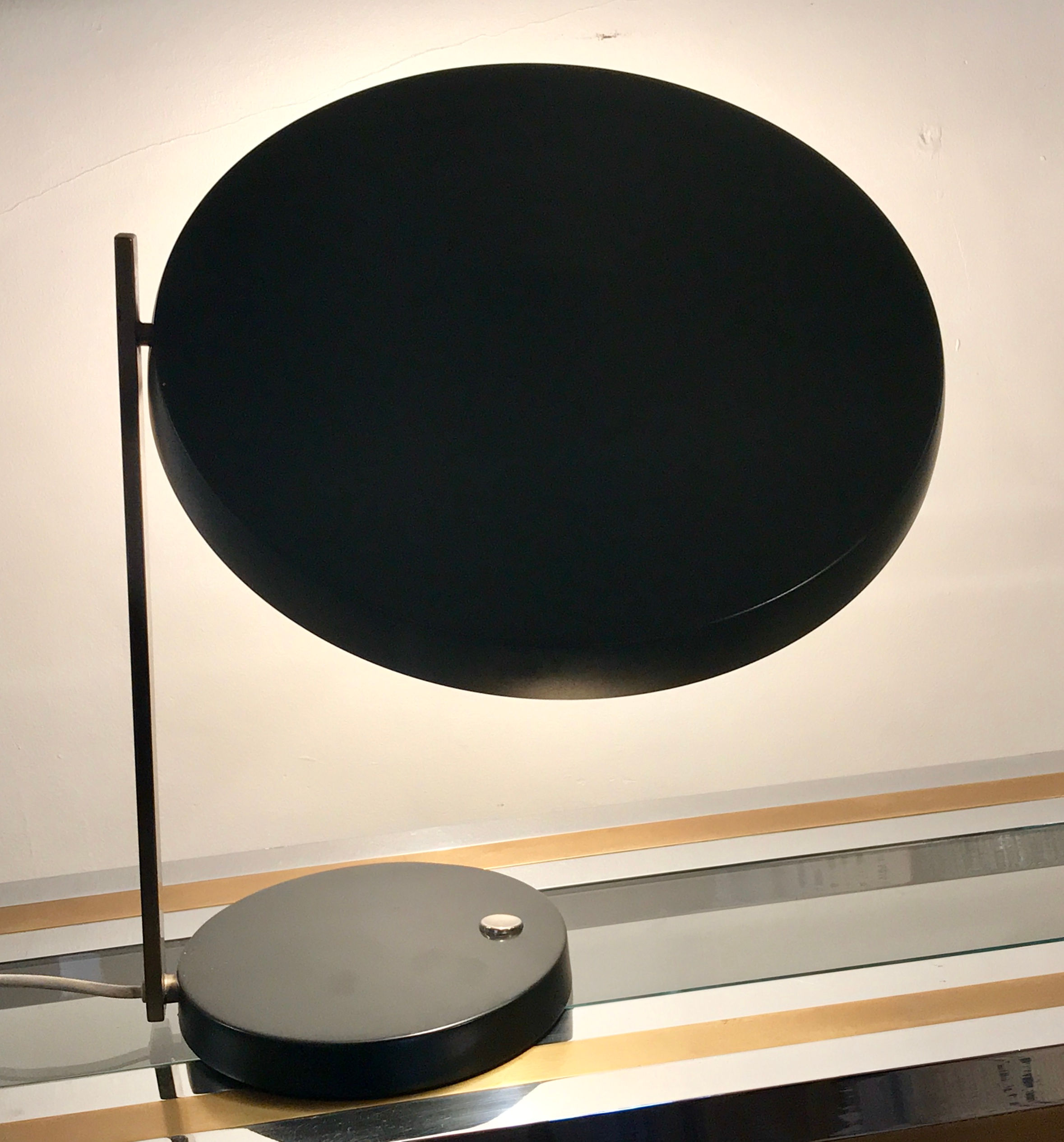 SOLD - Black & Chrome Tiltable Table Lamp