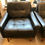 Thumbnail: Pair Black Leather Armchairs by Skippers of Denmark