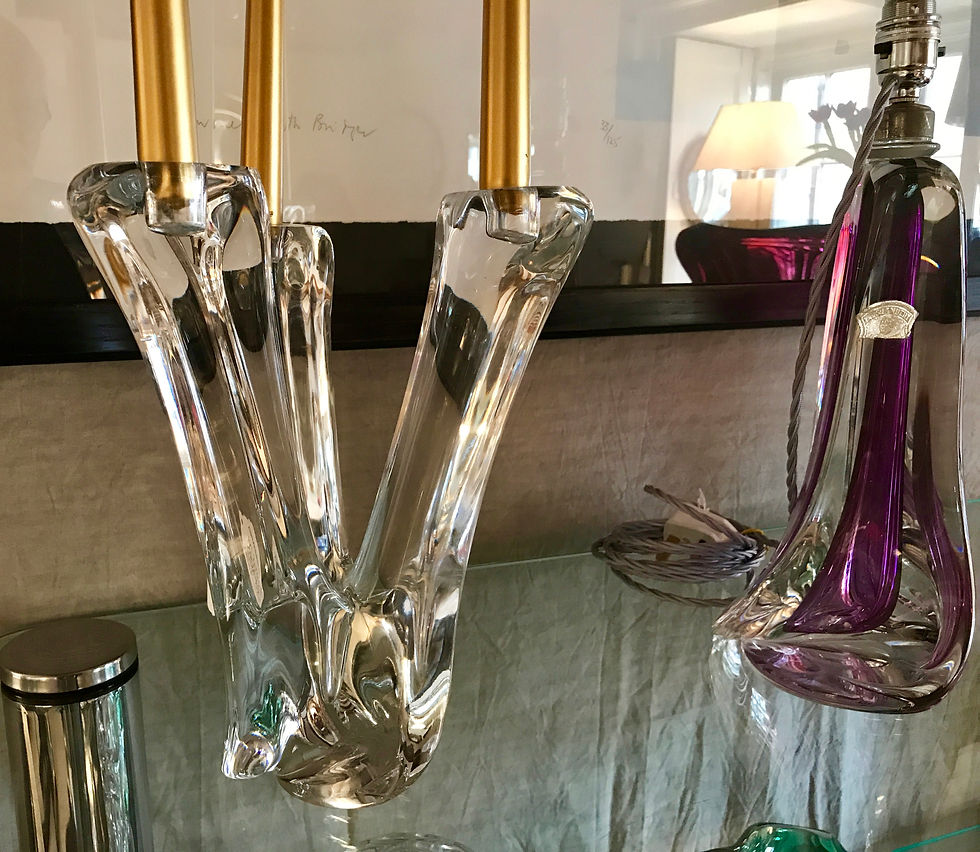 Crystal Candlestick by Val Saint Lambert