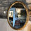 Thumbnail: SOLD - Beautiful 19th C Carved & Gilded Framed Oval Bevelled Mirror