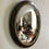 Thumbnail: SOLD - Round Convex Mirror with Wooden Frame and Gilt Chain edging.