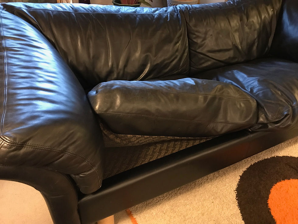 Thumbnail: SOLD - 1970 Danish 2.5 Seater Black Leather Sofa By Stouby Danish