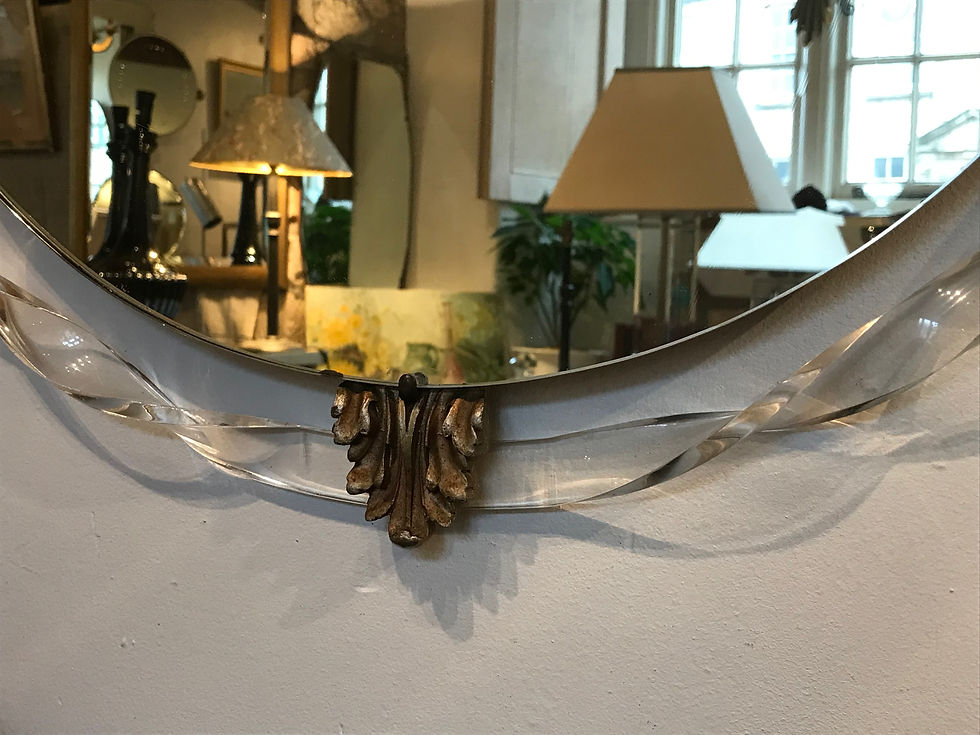 Thumbnail: SOLD - 40's Atsonea Twisted Perspex & Gilded Detials Wall Mirror *RARE*