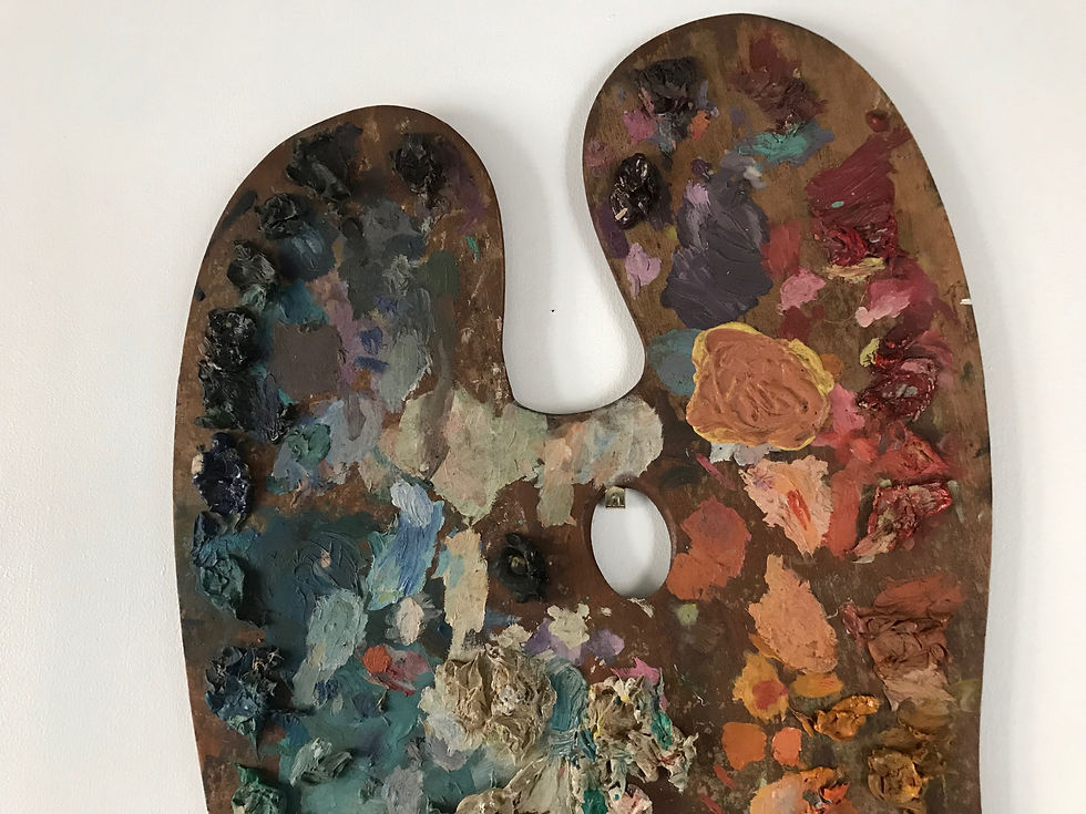 Thumbnail: SOLD - Large Beautiful Mahogony Artist Palette By Rowney - Stamped