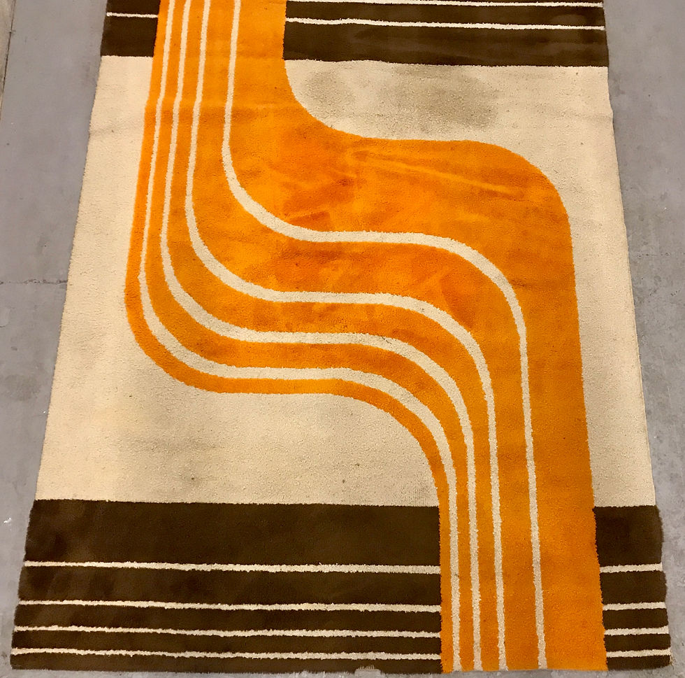 Thumbnail: Retro Wave Orange & Brown Rug