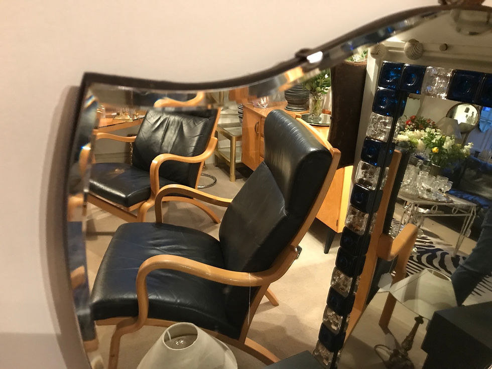 Thumbnail: SOLD - 1940’s Smiling Bevelled Mirror