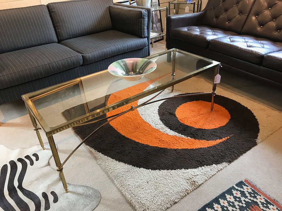 Thumbnail: SOLD- Elegant French Maison Jansen Paris Brass  Glass Coffee Table Circa 1940