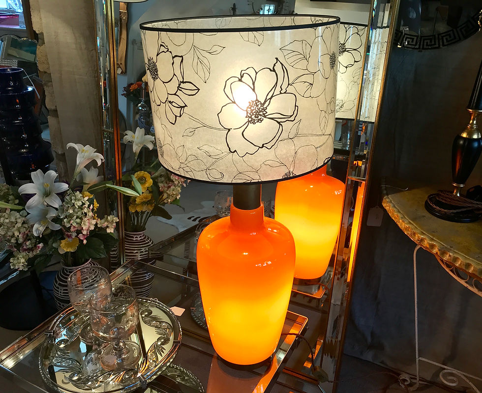 Thumbnail: Orange Glass Lamp Internally Illuminated