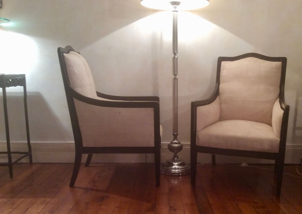 Thumbnail: French Deco Ebonised Chairs
