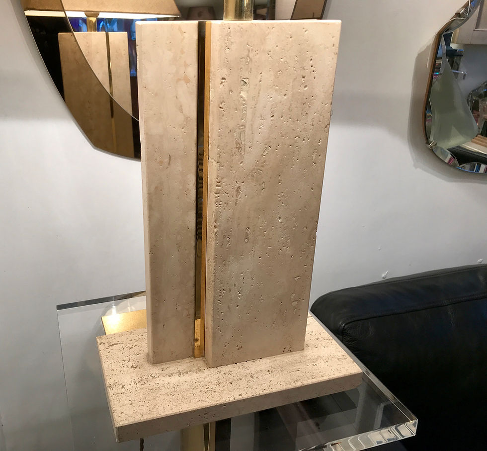 Thumbnail: Travertine & Brass Table Lamp