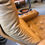 Thumbnail: SOLD - DanishRetro Light Tan Leather and Bent Wood Beech Arm Chair 1970