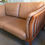 Thumbnail: SOLD - Tan Leather Danish Sofa By Skalma With Beech Wood Side