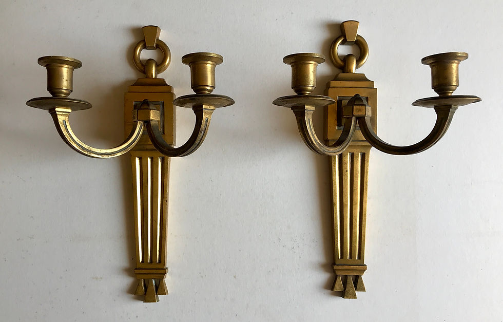 Art Deco Solid Brass(or maybe Bronze?) Wall Brackets