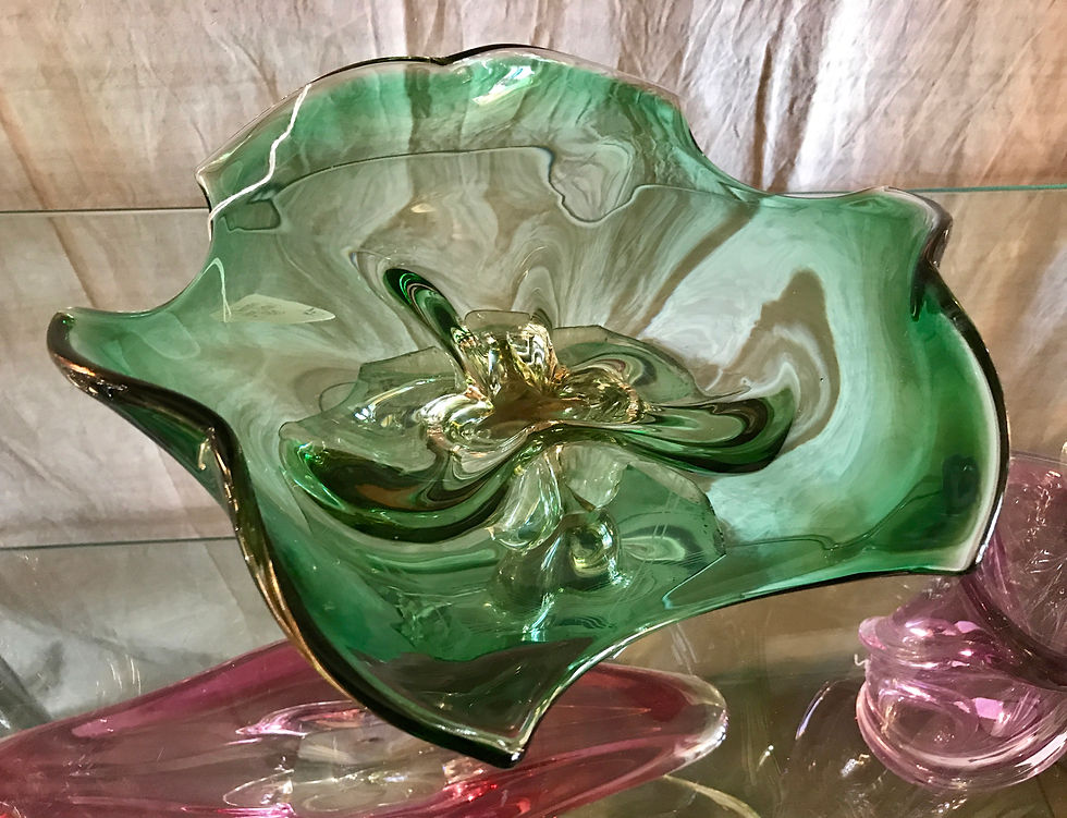 Green Crystal Vase