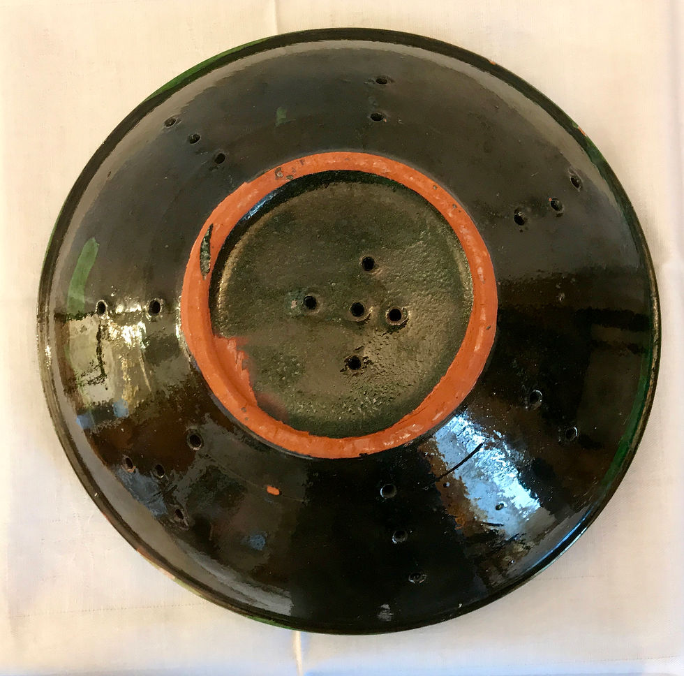 Thumbnail: SOLD-Green Glazed Provencal Pottery Drainer