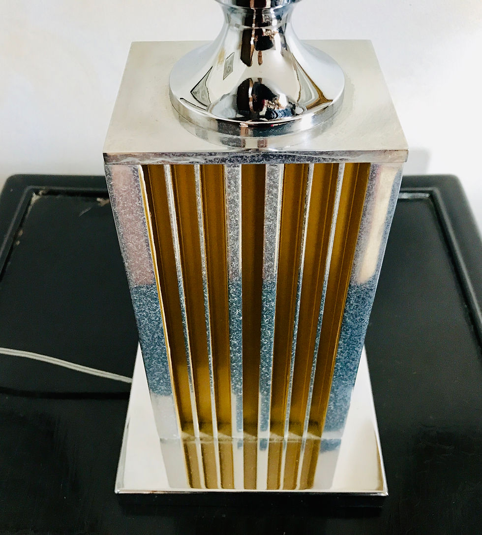 Thumbnail: Chrome, Polished Aluminium and Brass Table Lamp