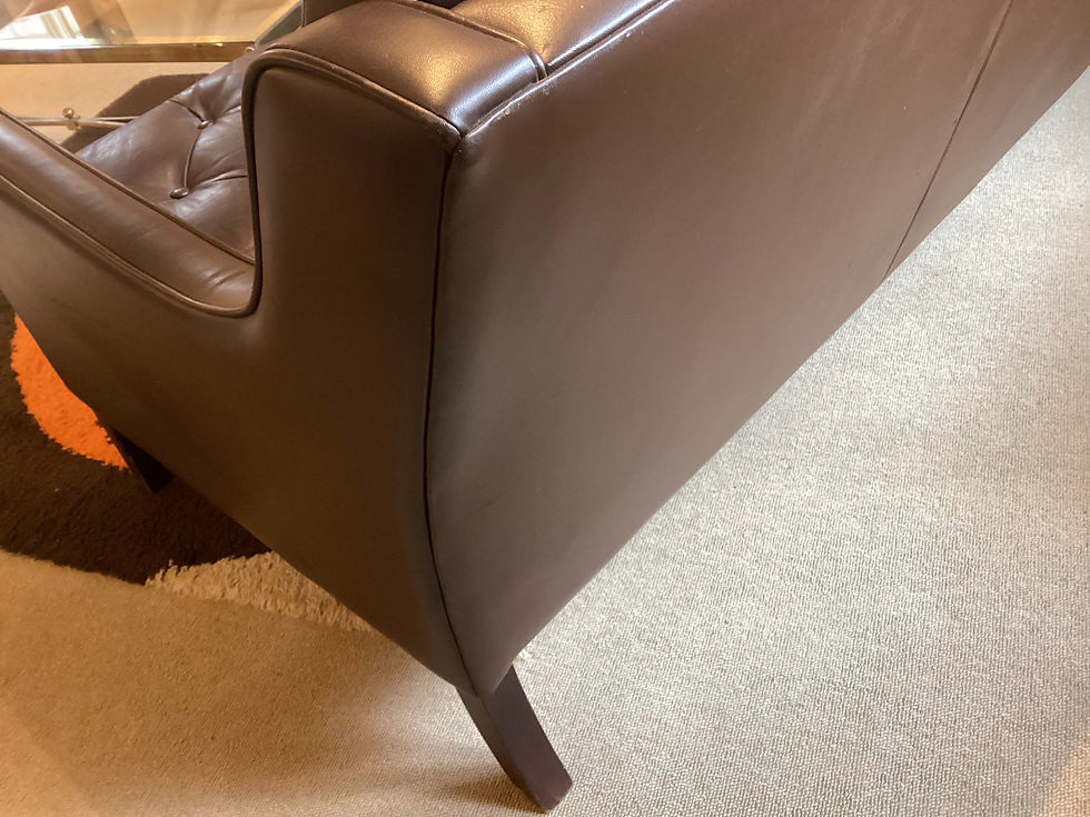 Thumbnail: SOLD - 1970's Danish 3 Seater Brown Leather Sofa By Mogen Hansen