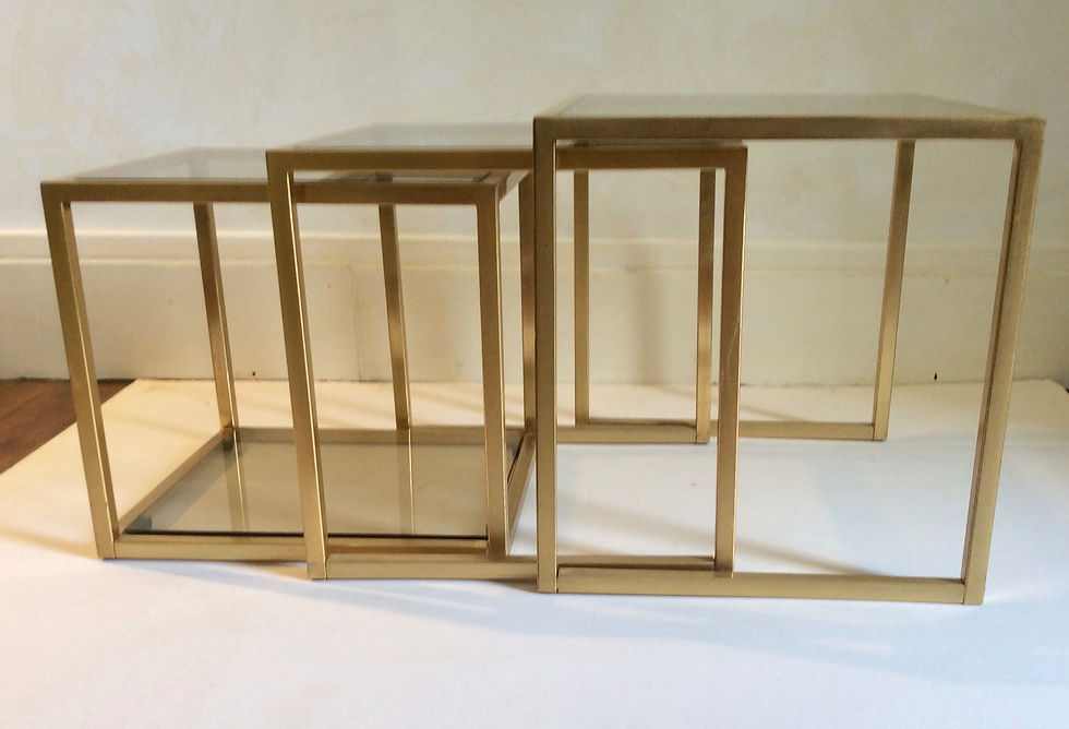 Trio of Gilded Metal Tables