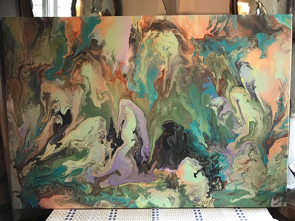 Thumbnail: SOLD - Large Abstract Acrylic Painting Signed By Pauline Furnival