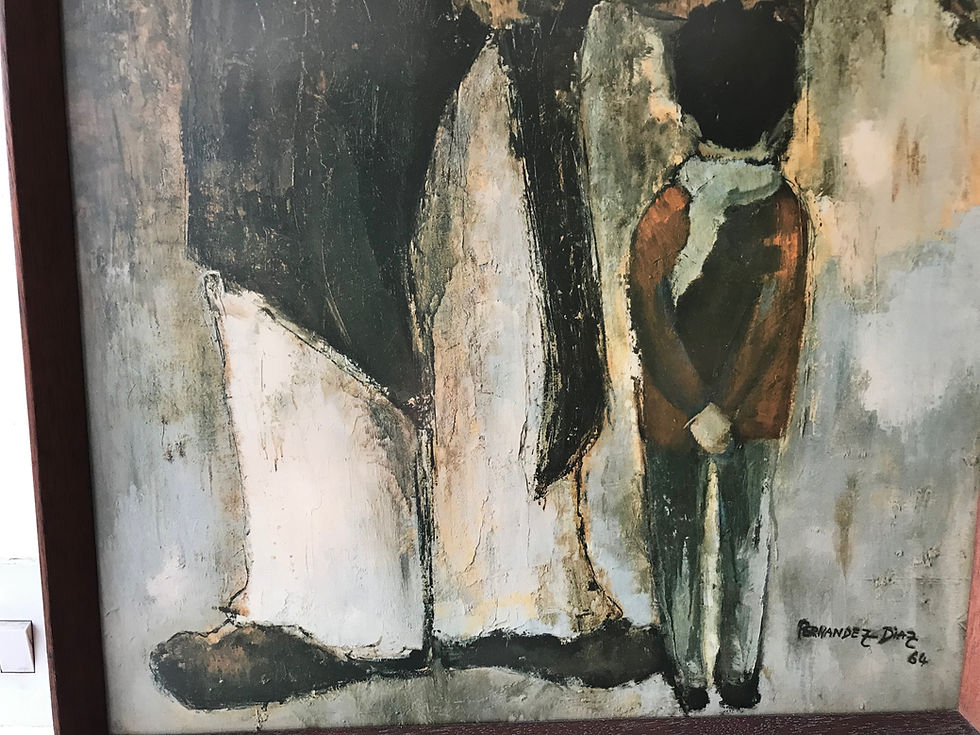 Thumbnail: SOLD  Original Framed Clown With Boy Print 1964 By Fernandez Diaz