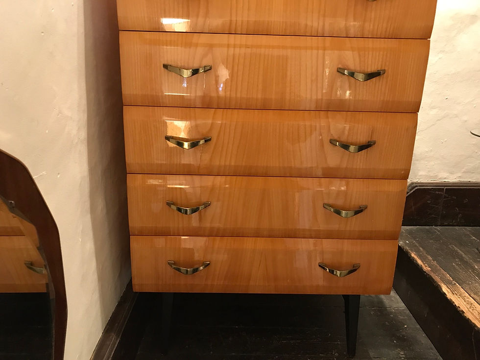 Thumbnail: Mid century maple veneer chest of drawers 