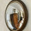 Thumbnail: SOLD - Round Convex Mirror with Wooden Frame and Gilt Chain edging.