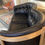 Thumbnail: SOLD - Unsual Mid Century Danish 2 Seater Black Leather With Beach Frame