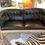 Thumbnail: SOLD - Unsual Mid Century Danish 2 Seater Black Leather With Beach Frame
