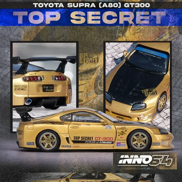 Miniatură: Inno64 1/64 Toyota Supra (a80) Top Secret GT300, gold