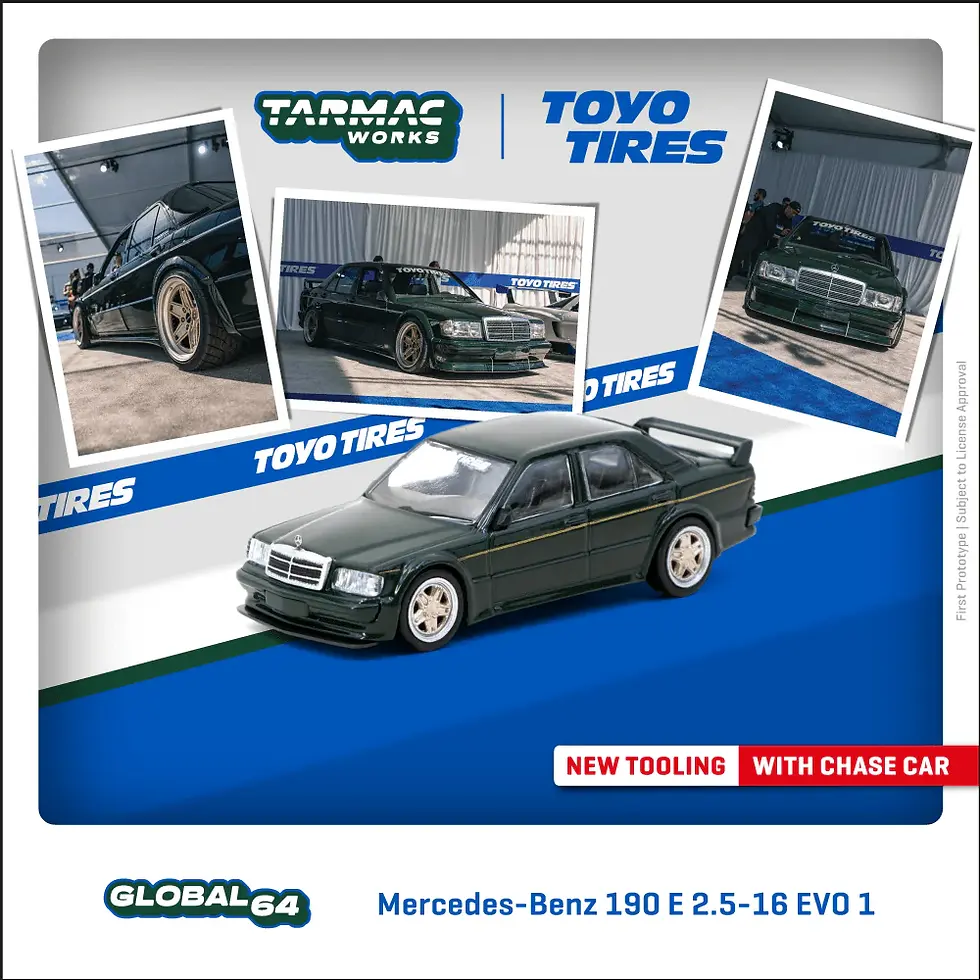 Miniatură: Tarmac Works 1/64 MERCEDES BENZ 190 E 2.5-16 EVO 1 *TOYO TIRES*