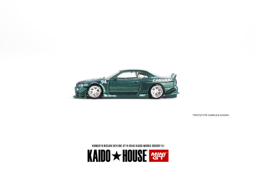 Mini GT 1/64 Nissan Skyline GT-R R34 Kaido Works Greddy V1 | Toy