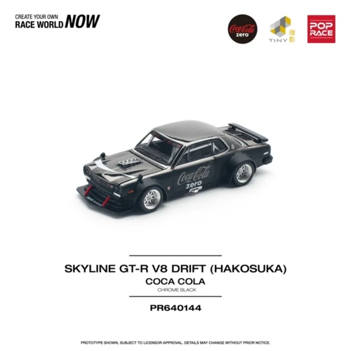 Pop Race 1/64 Nissan Skyline GTR v8 drift *hakosuka*, *coca-cola