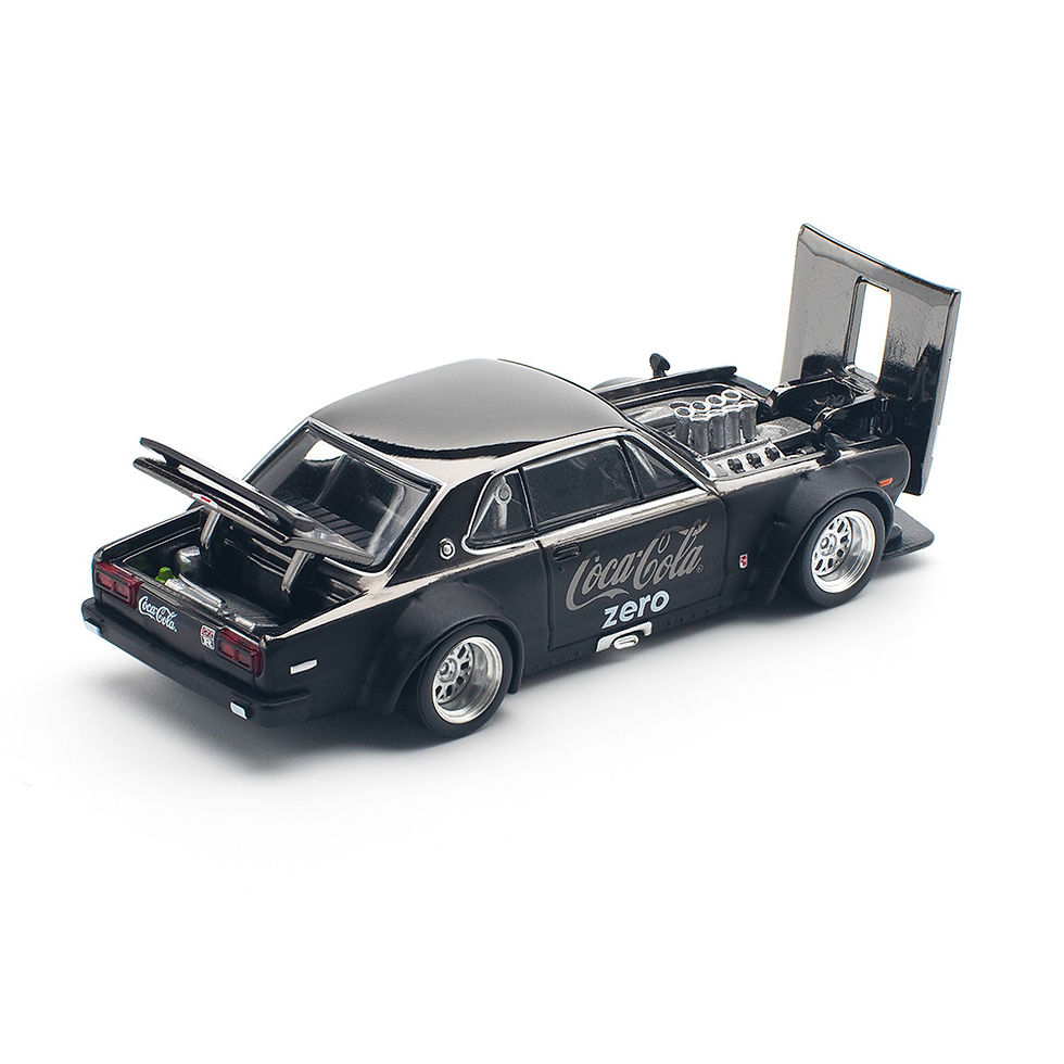 Miniatură: Pop Race 1/64 Nissan Skyline GTR v8 drift *hakosuka*, *coca-cola zero* chrome