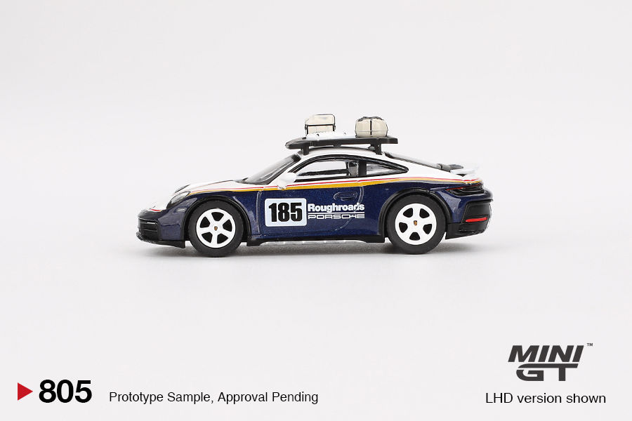 Miniatură: Mini GT 1/64 Porsche 911 Dakar Rallye Design Package White/Gentian Blue Metallic