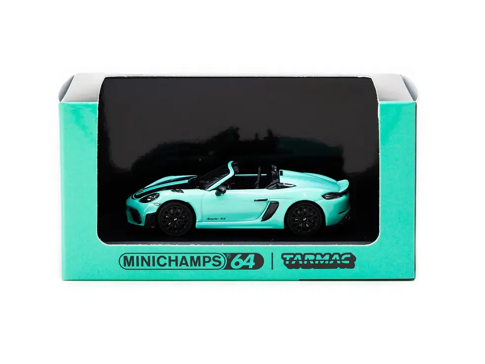Miniatură: Tarmac Works 1/64 Porsche 718 Spyder RS Mint Green