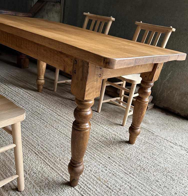 Thumbnail: Reclaimed Oak Farmhouse Table | 3.6ft Wide
