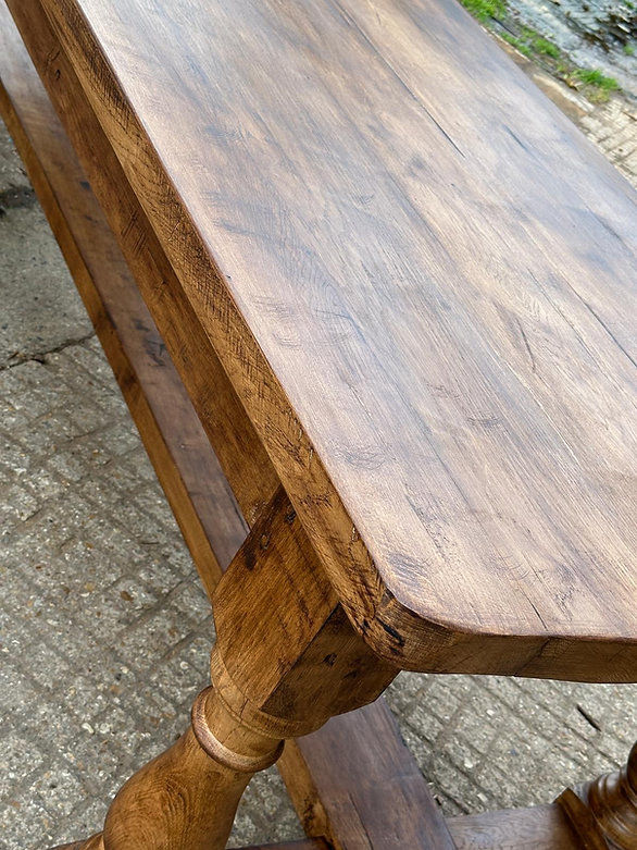 Thumbnail: Handmade Solid Oak Refectory Table - 3.6ft Wide