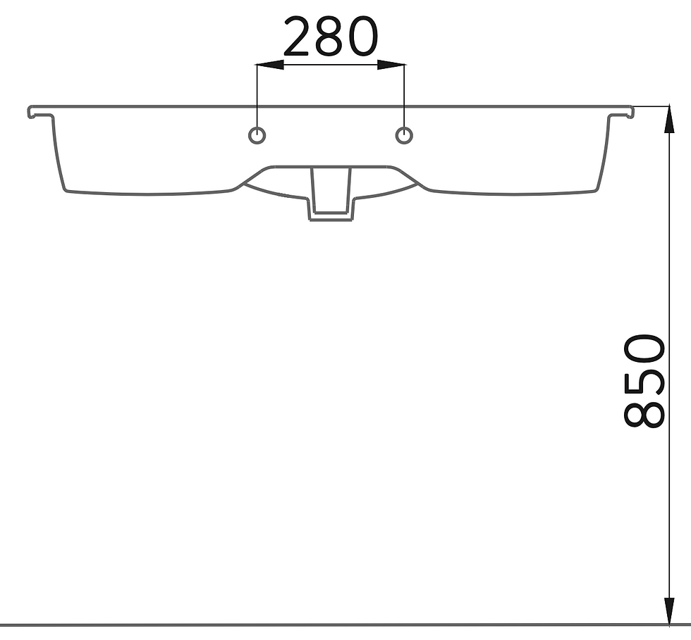 Thumbnail: LUNA FLAT SHELF WASHBASIN - 100CM