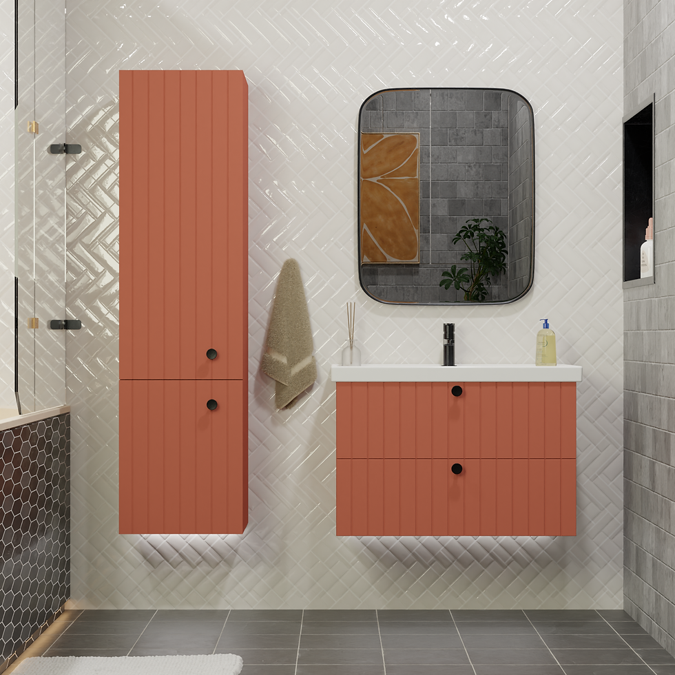 Thumbnail: victorian terra vanity unit and tall cabinet
