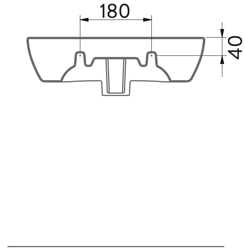 Thumbnail: SINGLE WASHBASIN 28X45CM WITHOUT TAP HOLE